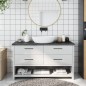vidaXL Waschtischplatte Dunkelgrau 120x40x4 cm Massivholz Behandelt vidaXL Waschtischplatte Dunkelgrau 120x40x4 cm Massivholz Behandelt