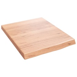 vidaXL Waschtischplatte Hellbraun 40x50x(2-4) cm Massivholz Behandelt