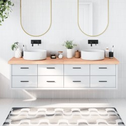 vidaXL Waschtischplatte Hellbraun 200x60x6 cm Massivholz Behandelt