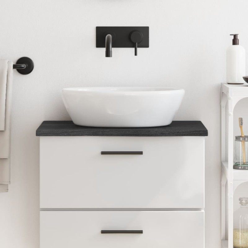 vidaXL Waschtischplatte Dunkelgrau 60x40x2 cm Massivholz Behandelt vidaXL Waschtischplatte Dunkelgrau 60x40x2 cm Massivholz Behandelt