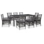vidaXL 9-tlg. Garten-Essgruppe Poly Rattan Grau vidaXL 9-tlg. Garten-Essgruppe Poly Rattan Grau