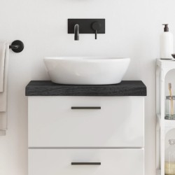 vidaXL Waschtischplatte Dunkelbraun 60x40x(2-6)cm Massivholz Behandelt