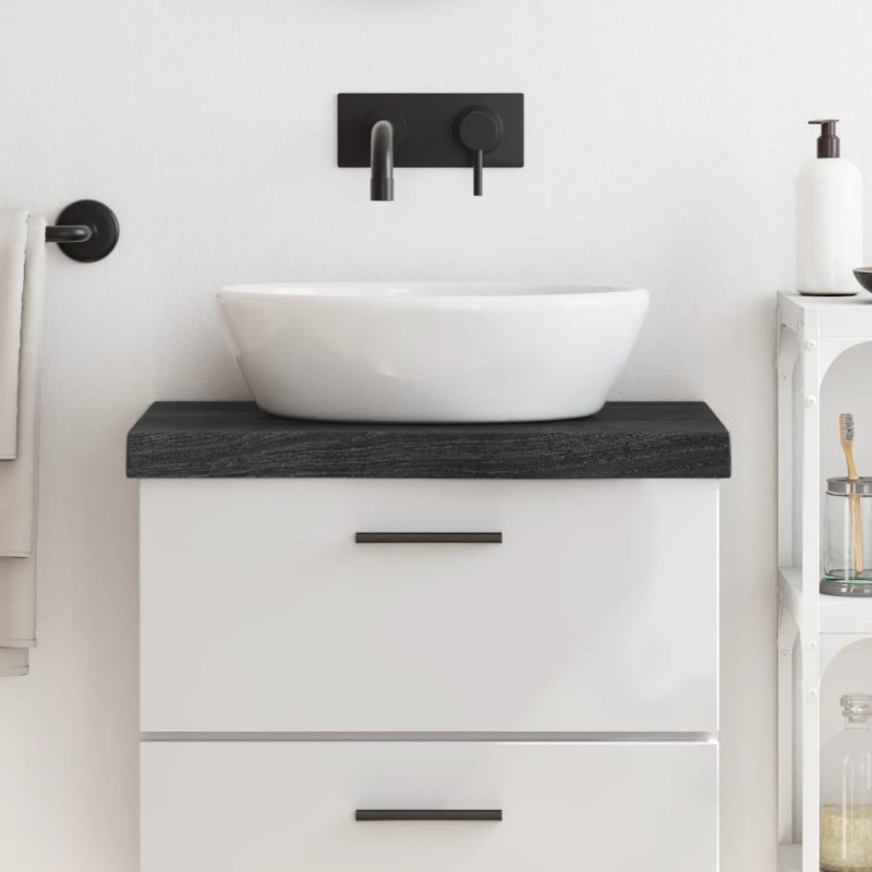 vidaXL Waschtischplatte Dunkelbraun 60x40x(2-6)cm Massivholz Behandelt vidaXL Waschtischplatte Dunkelbraun 60x40x(2-6)cm Massivholz Behandelt