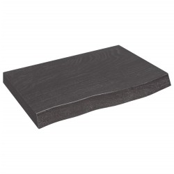 vidaXL Waschtischplatte Dunkelbraun 60x40x(2-6)cm Massivholz Behandelt