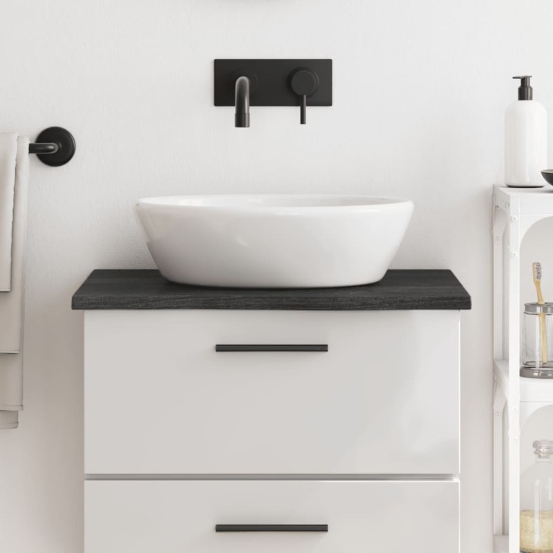 vidaXL Waschtischplatte Dunkelgrau 60x60x2 cm Massivholz Behandelt vidaXL Waschtischplatte Dunkelgrau 60x60x2 cm Massivholz Behandelt