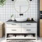 vidaXL Waschtischplatte Dunkelgrau 100x50x2 cm Massivholz Behandelt vidaXL Waschtischplatte Dunkelgrau 100x50x2 cm Massivholz Behandelt