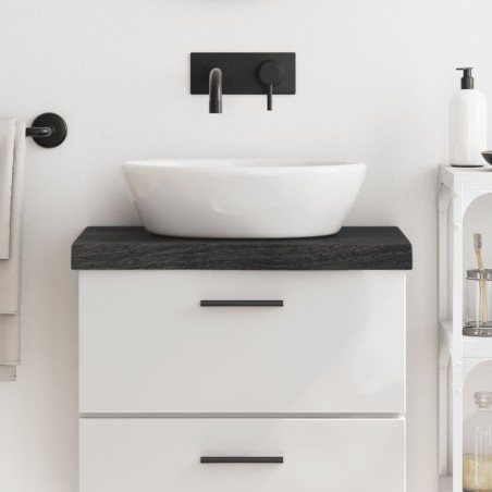 vidaXL Waschtischplatte Dunkelgrau 60x30x6 cm Massivholz Behandelt