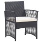 Gartensessel mit Sitzkissen 2 Stk. Schwarz Poly Rattan Gartensessel mit Sitzkissen 2 Stk. Schwarz Poly Rattan