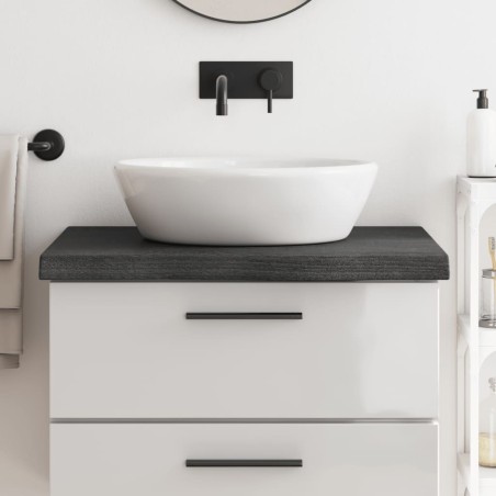 vidaXL Waschtischplatte Dunkelgrau 80x50x6 cm Massivholz Behandelt