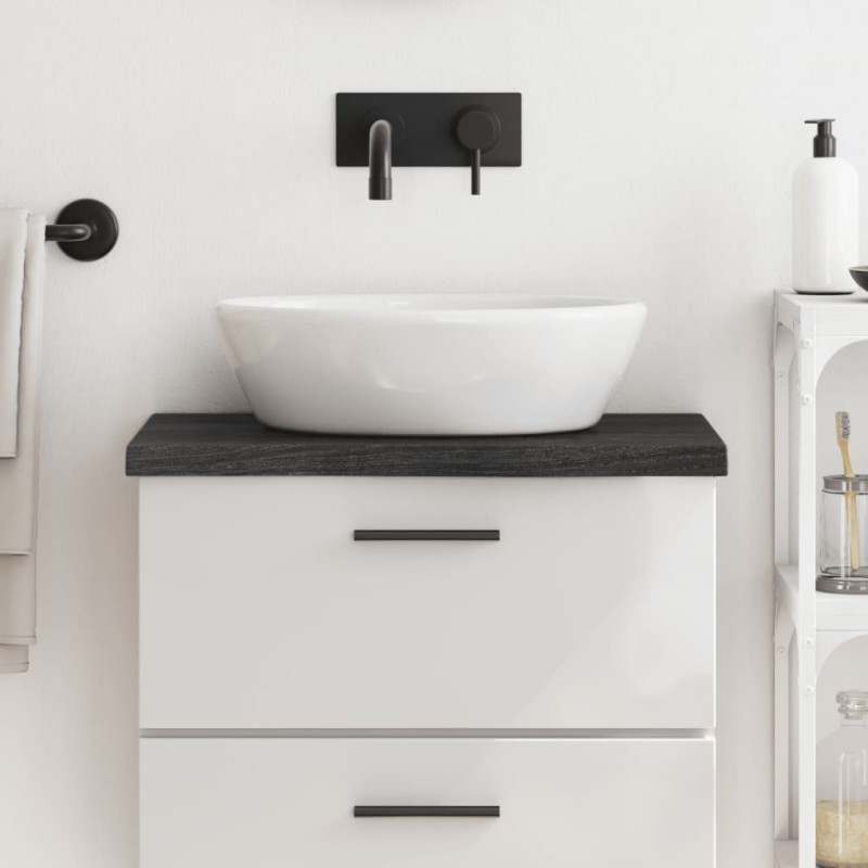 vidaXL Waschtischplatte Dunkelgrau 60x30x4 cm Massivholz Behandelt