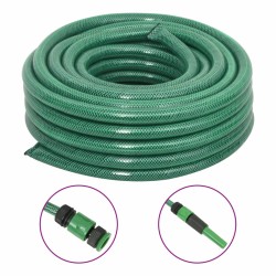vidaXL Gartenschlauch mit Armaturen-Set Grün 0,9" 30 m PVC