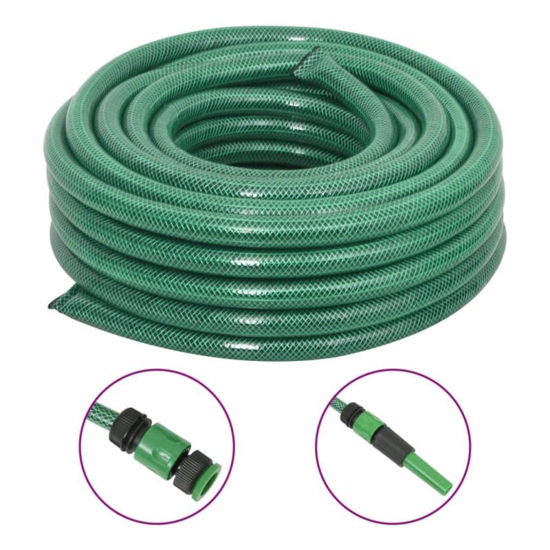 vidaXL Gartenschlauch mit Armaturen-Set Grün 0,9" 30 m PVC vidaXL Gartenschlauch mit Armaturen-Set Grün 0,9" 30 m PVC