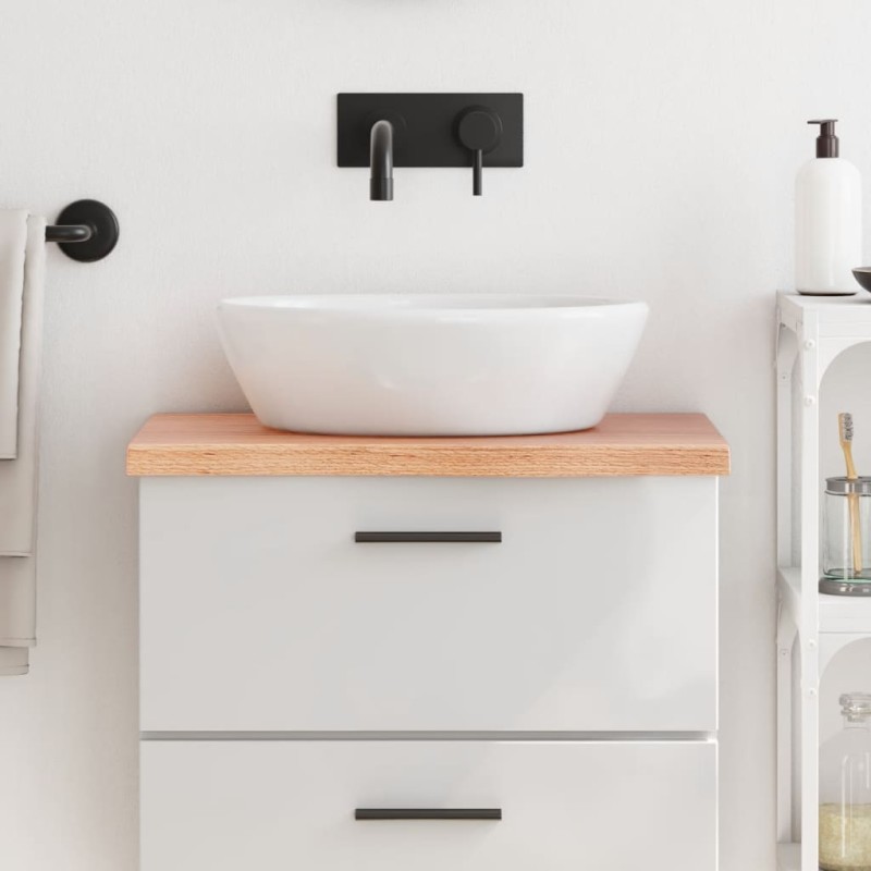 vidaXL Waschtischplatte Hellbraun 60x30x4 cm Massivholz Behandelt vidaXL Waschtischplatte Hellbraun 60x30x4 cm Massivholz Behandelt