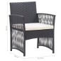Gartensessel mit Sitzkissen 2 Stk. Schwarz Poly Rattan Gartensessel mit Sitzkissen 2 Stk. Schwarz Poly Rattan