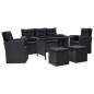 vidaXL 6-tlg. Garten-Lounge-Set mit Kissen Poly Rattan Schwarz vidaXL 6-tlg. Garten-Lounge-Set mit Kissen Poly Rattan Schwarz