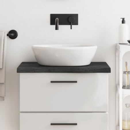 vidaXL Waschtischplatte Dunkelgrau 60x50x4 cm Massivholz Behandelt