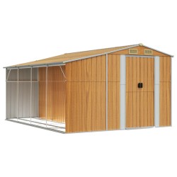 vidaXL Gerätehaus Hellbraun 277x365,5x179 cm Verzinkter Stahl