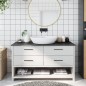 vidaXL Waschtischplatte Dunkelgrau 100x40x2 cm Massivholz Behandelt vidaXL Waschtischplatte Dunkelgrau 100x40x2 cm Massivholz Behandelt