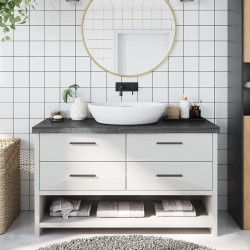vidaXL Waschtischplatte Dunkelbraun 100x40x(2-6)cm Massivholz