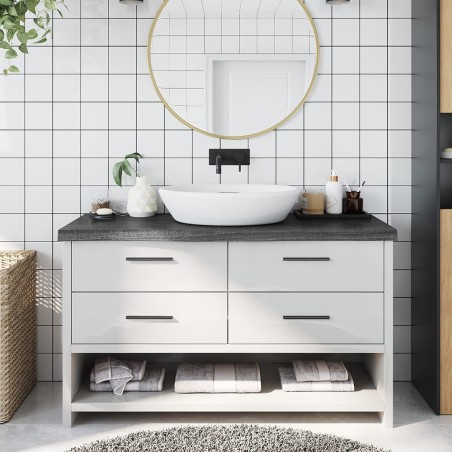 vidaXL Waschtischplatte Dunkelbraun 100x40x(2-6)cm Massivholz