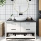 vidaXL Waschtischplatte Dunkelgrau 100x50x4 cm Massivholz Behandelt vidaXL Waschtischplatte Dunkelgrau 100x50x4 cm Massivholz Behandelt