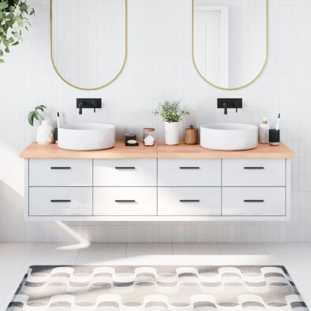 vidaXL Waschtischplatte Hellbraun 200x60x4 cm Massivholz Behandelt