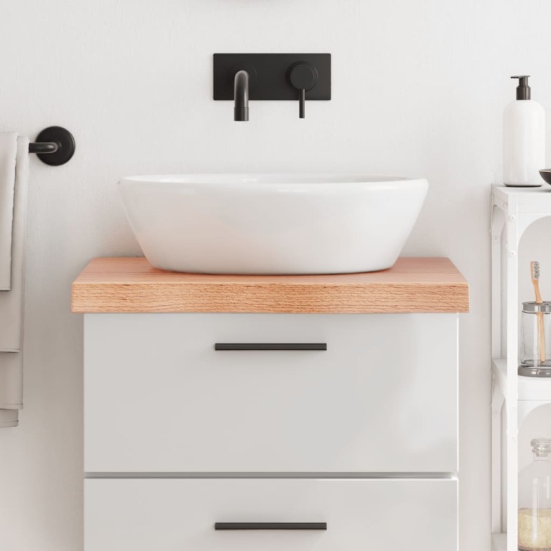 vidaXL Waschtischplatte Hellbraun 60x60x6 cm Massivholz Behandelt vidaXL Waschtischplatte Hellbraun 60x60x6 cm Massivholz Behandelt