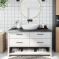 vidaXL Waschtischplatte Dunkelgrau 100x60x4 cm Massivholz Behandelt vidaXL Waschtischplatte Dunkelgrau 100x60x4 cm Massivholz Behandelt