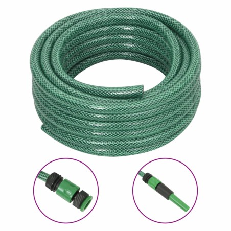 vidaXL Gartenschlauch mit Kupplung-Set Grün 0,5" 50 m PVC