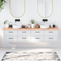vidaXL Waschtischplatte Hellbraun 220x40x6 cm Massivholz Behandelt