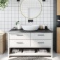 vidaXL Waschtischplatte Dunkelgrau 100x60x2 cm Massivholz Behandelt vidaXL Waschtischplatte Dunkelgrau 100x60x2 cm Massivholz Behandelt