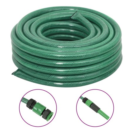 vidaXL Gartenschlauch mit Armaturen-Set Grün 0,9" 20 m PVC