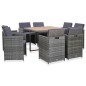 9-tlg. Garten-Essgruppe mit Auflagen Poly Rattan Anthrazit 9-tlg. Garten-Essgruppe mit Auflagen Poly Rattan Anthrazit