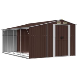 vidaXL Gerätehaus Braun 277x365,5x179 cm Verzinkter Stahl