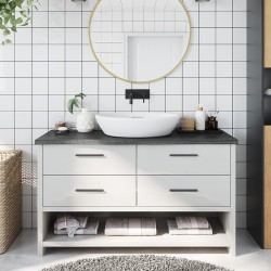 vidaXL Waschtischplatte Dunkelbraun 100x30x(2-4)cm Massivholz