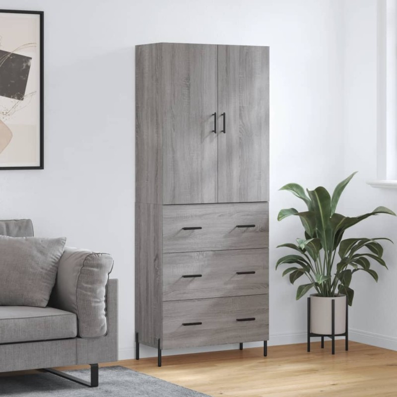 Highboard Grau Sonoma 69,5x34x180 cm Holzwerkstoff Highboard Grau Sonoma 69,5x34x180 cm Holzwerkstoff