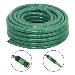 vidaXL Gartenschlauch mit Armaturen-Set Grün 0,9" 100 m PVC