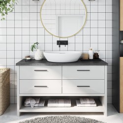 vidaXL Waschtischplatte Dunkelgrau 100x40x4 cm Massivholz Behandelt