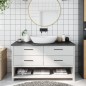 vidaXL Waschtischplatte Dunkelgrau 100x40x4 cm Massivholz Behandelt vidaXL Waschtischplatte Dunkelgrau 100x40x4 cm Massivholz Behandelt