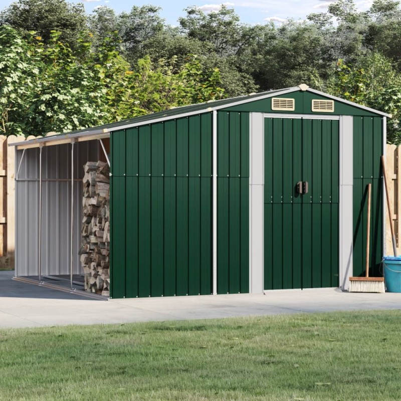 vidaXL Gerätehaus Grün 277x279x179 cm Verzinkter Stahl vidaXL Gerätehaus Grün 277x279x179 cm Verzinkter Stahl