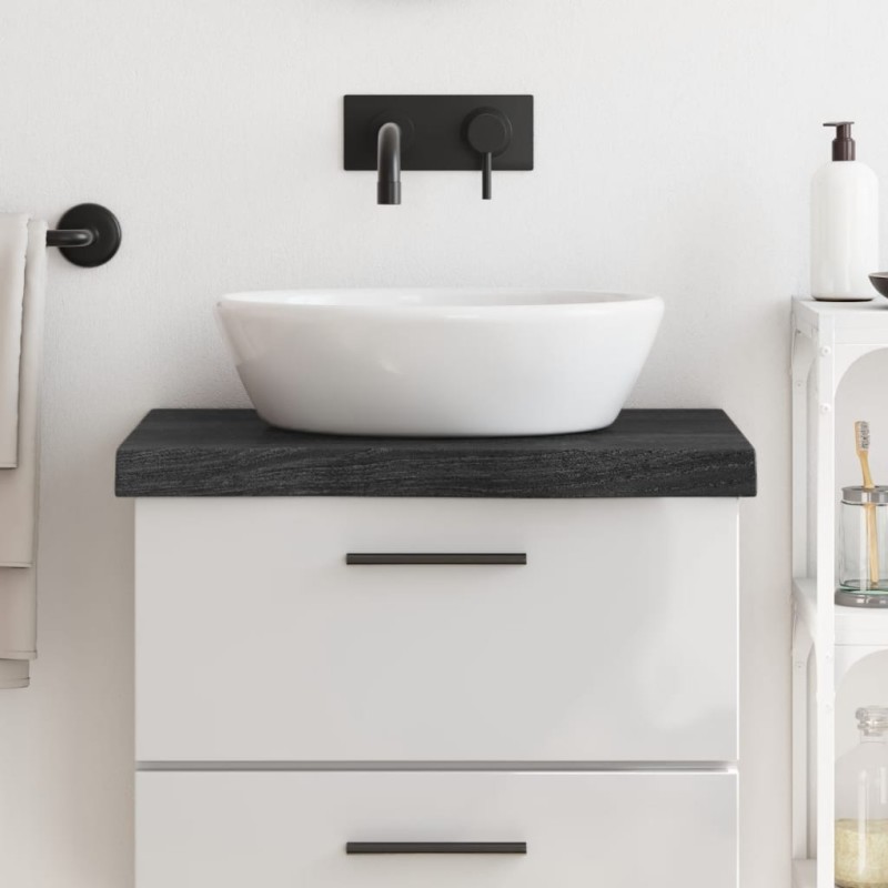 vidaXL Waschtischplatte Dunkelbraun 60x60x(2-6)cm Massivholz Behandelt vidaXL Waschtischplatte Dunkelbraun 60x60x(2-6)cm Massivholz Behandelt