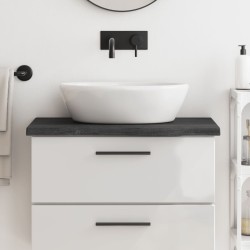 vidaXL Waschtischplatte Dunkelgrau 80x40x4 cm Massivholz Behandelt