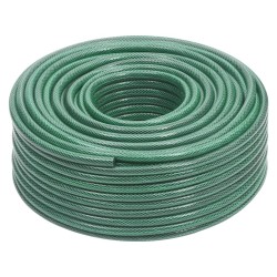 vidaXL Gartenschlauch mit Armaturen-Set Grün 0,6" 100 m PVC
