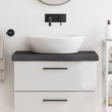vidaXL Waschtischplatte Dunkelgrau 80x40x6 cm Massivholz Behandelt