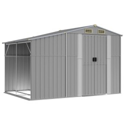 vidaXL Gerätehaus Grau 277x192,5x179 cm Verzinkter Stahl