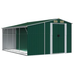 vidaXL Gerätehaus Grün 277x365,5x179 cm Verzinkter Stahl