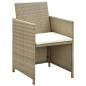 4-tlg. Garten-Lounge-Set mit Auflagen Beige Poly Rattan 4-tlg. Garten-Lounge-Set mit Auflagen Beige Poly Rattan