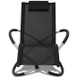 vidaXL Sonnenliege Geometrisch Outdoor Stahl Schwarz und Grau vidaXL Sonnenliege Geometrisch Outdoor Stahl Schwarz und Grau