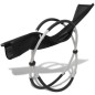 vidaXL Sonnenliege Geometrisch Outdoor Stahl Schwarz und Grau vidaXL Sonnenliege Geometrisch Outdoor Stahl Schwarz und Grau