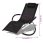 vidaXL Sonnenliege Geometrisch Outdoor Stahl Schwarz und Grau vidaXL Sonnenliege Geometrisch Outdoor Stahl Schwarz und Grau